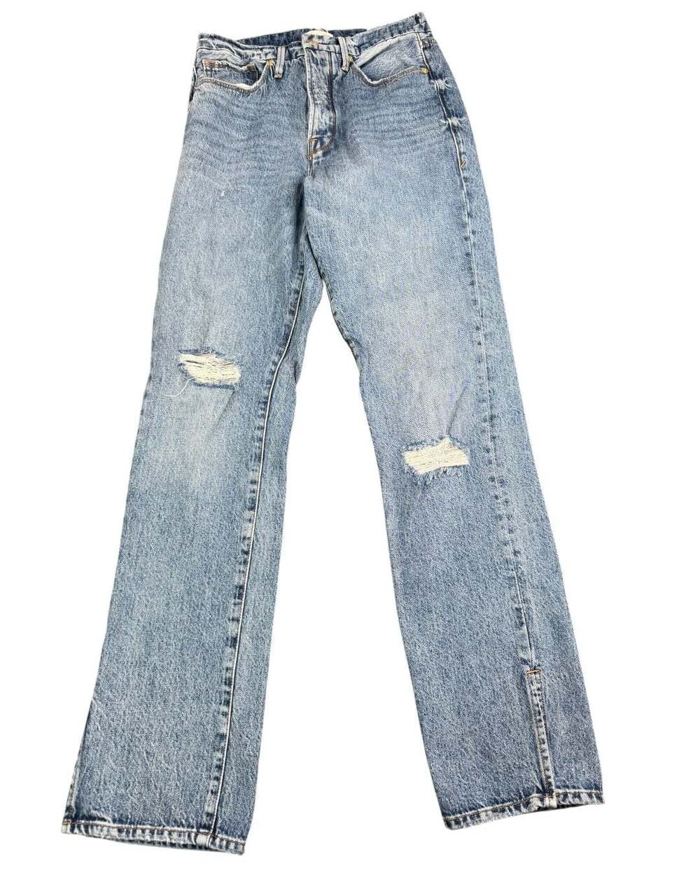 Good American Straight Leg Distressed Jeans Size 4/27 NL-45